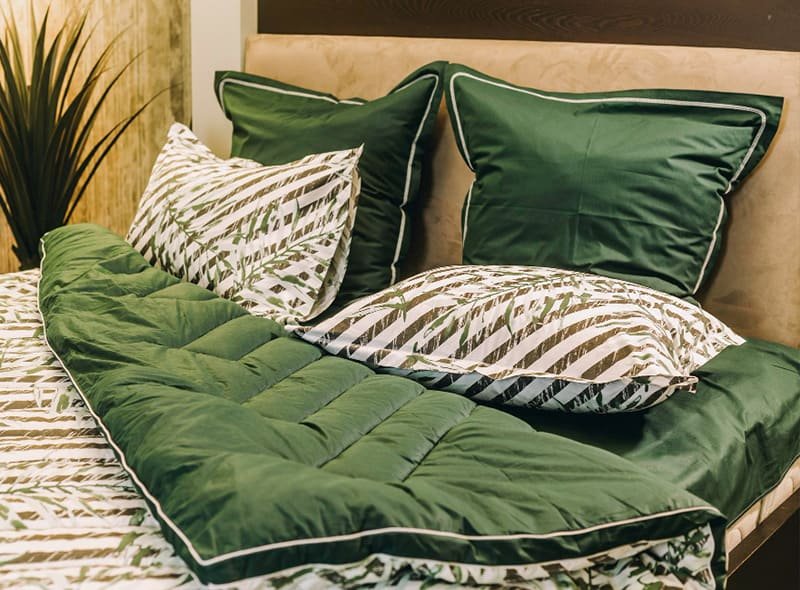 bed with luxury zebra green design Jacquard fabric cover